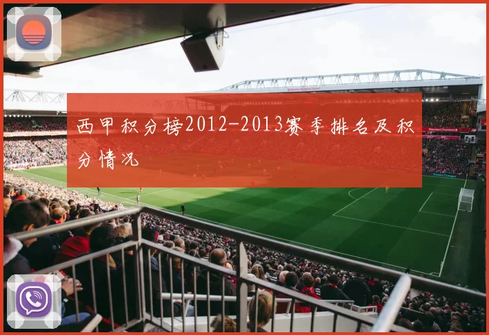 西甲积分榜2012-2013赛季排名及积分情况